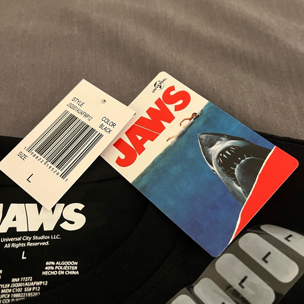 Jaws Midnight Snacker Black T-Shirt New - Picture 4 of 5